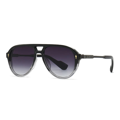 Men’s Aviator Sunglasses – Retro Double Bridge Square Frame, European & American Style, Wholesale