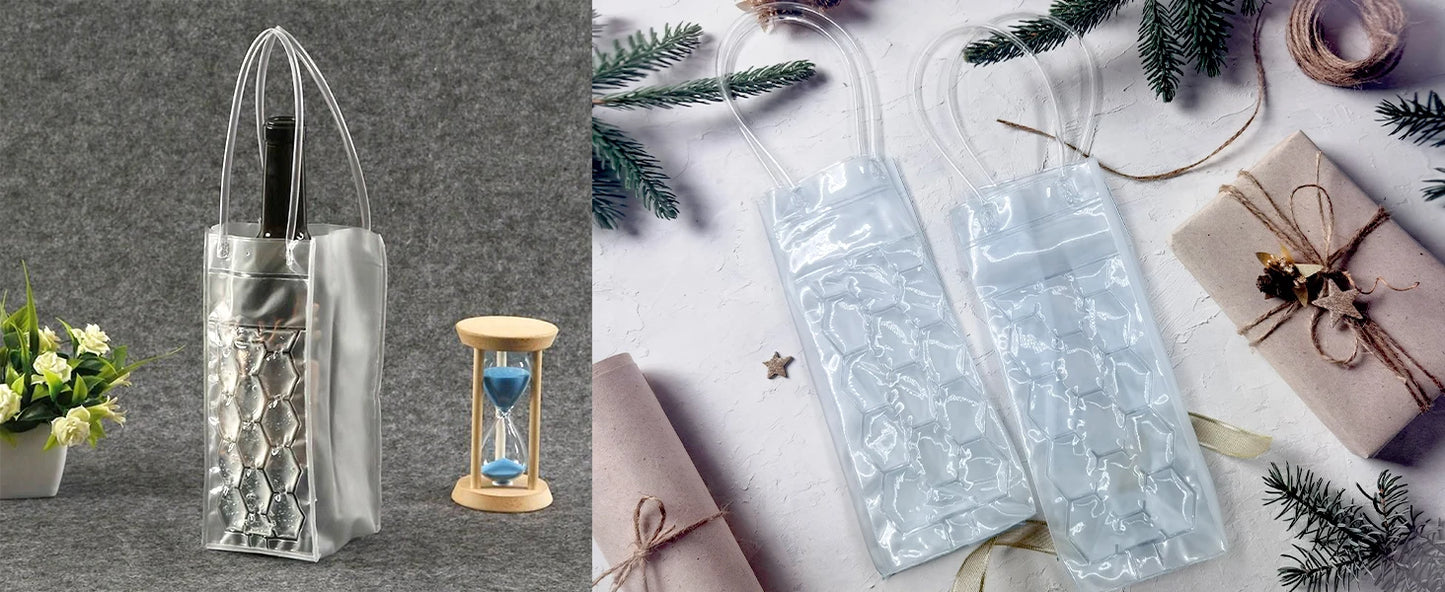Ice Wine Bag Holder – Champagne, Beer, Whisky & Drink Cooler, Gel Cooling Chiller for Bar Accessories