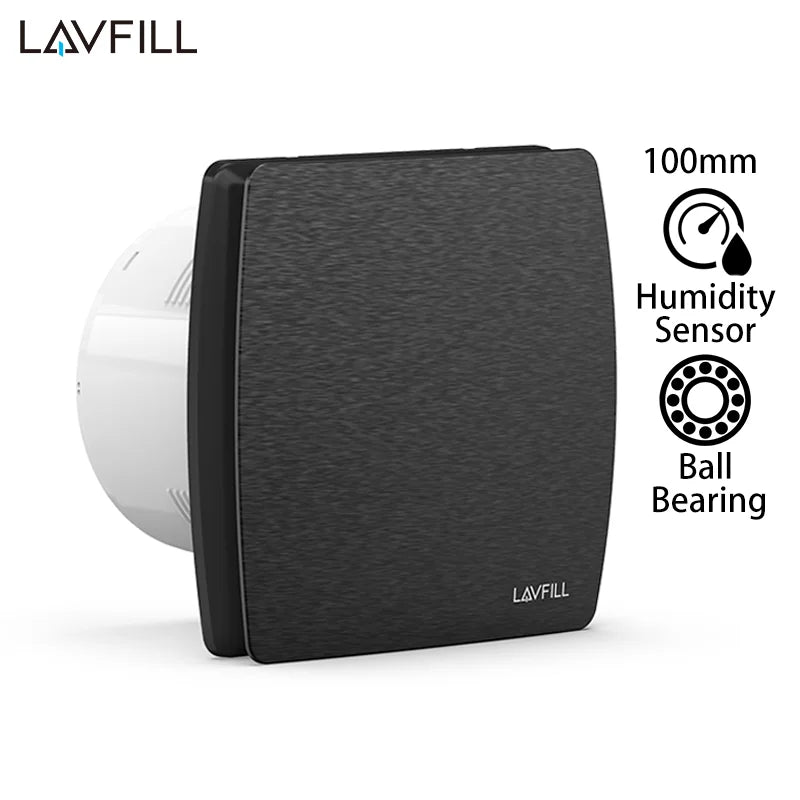 230V 4" 100MM Duct Extractor Fan – Smart Bathroom Exhaust with Timer, Humidistat, and Humidity Sensor for Shower & Toilet