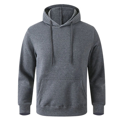 Unisex Warm Sweatshirt — Casual Solid Color Streetwear Pullover with Pocket, Sport & Fitness Hoodie in Multiple Colors