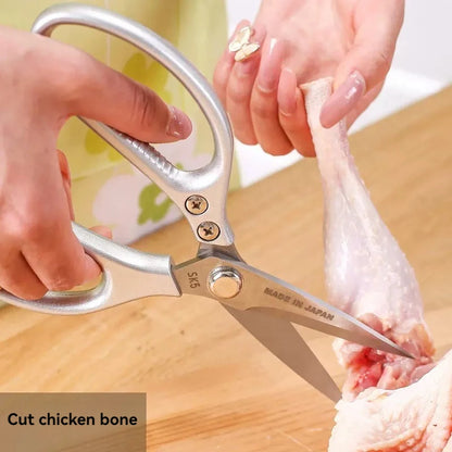 Professional 8.5-inch Stainless Steel Kitchen Scissors – Aluminum Alloy Handle, Ideal for Cutting Chicken Bones, Meat & Fish