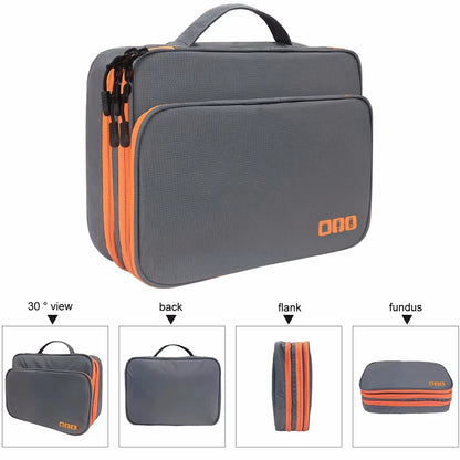 Multi-Layer Cable Storage Bag - Portable Travel Organizer Case for Chargers & Electronic Accessories