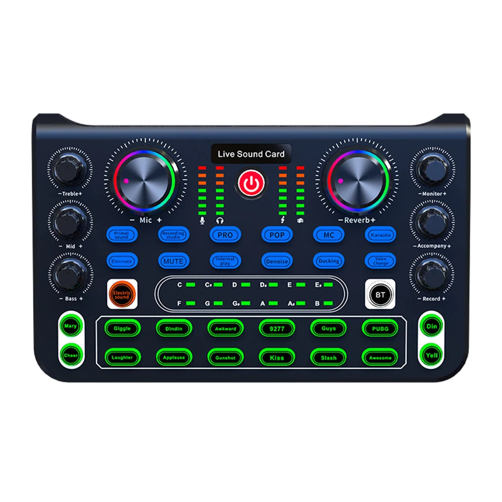 HD X60 Professional Sound Card – English Version Audio Mixer for Karaoke, KTV, Singing, and Live Broadcast