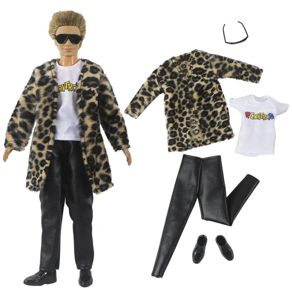 1 Set Woolen Overcoat Outfit for 12-inch Ken Doll – Multiple Styles Doll Clothes