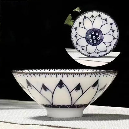 70ML Handmade Blue & White Porcelain Tea Cup – Dragon, Phoenix & Fish Pavilion Design for Chinese Kungfu Tea Ceremony