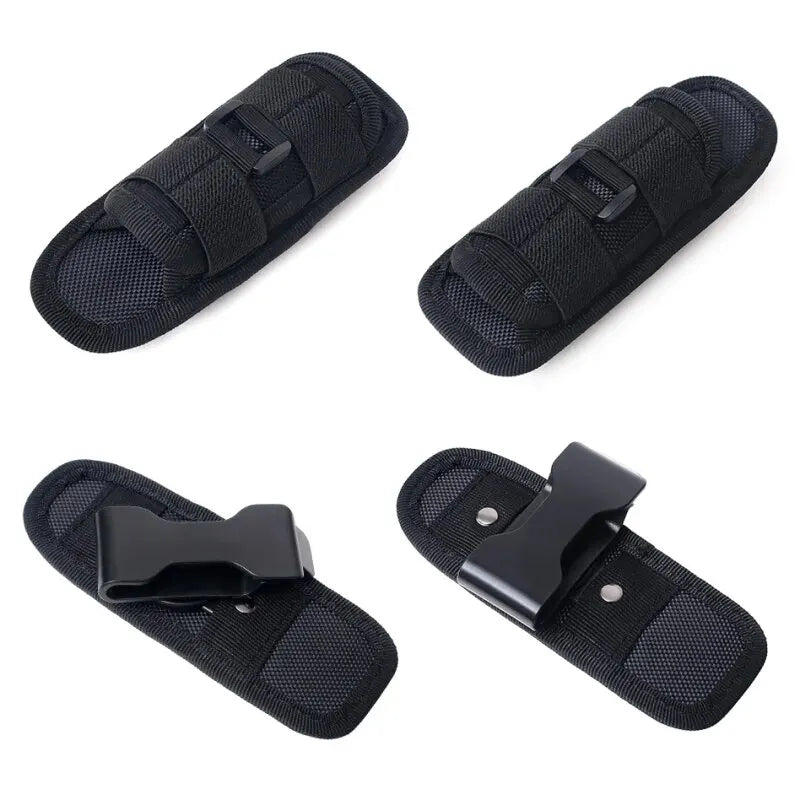 Tactical Hunting Molle Nylon Flashlight Pouch: 360° Rotatable Cover Holster for Outdoor Torch - Portable Lighting Accessory
