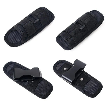 Tactical Hunting Molle Nylon Flashlight Pouch: 360° Rotatable Cover Holster for Outdoor Torch - Portable Lighting Accessory