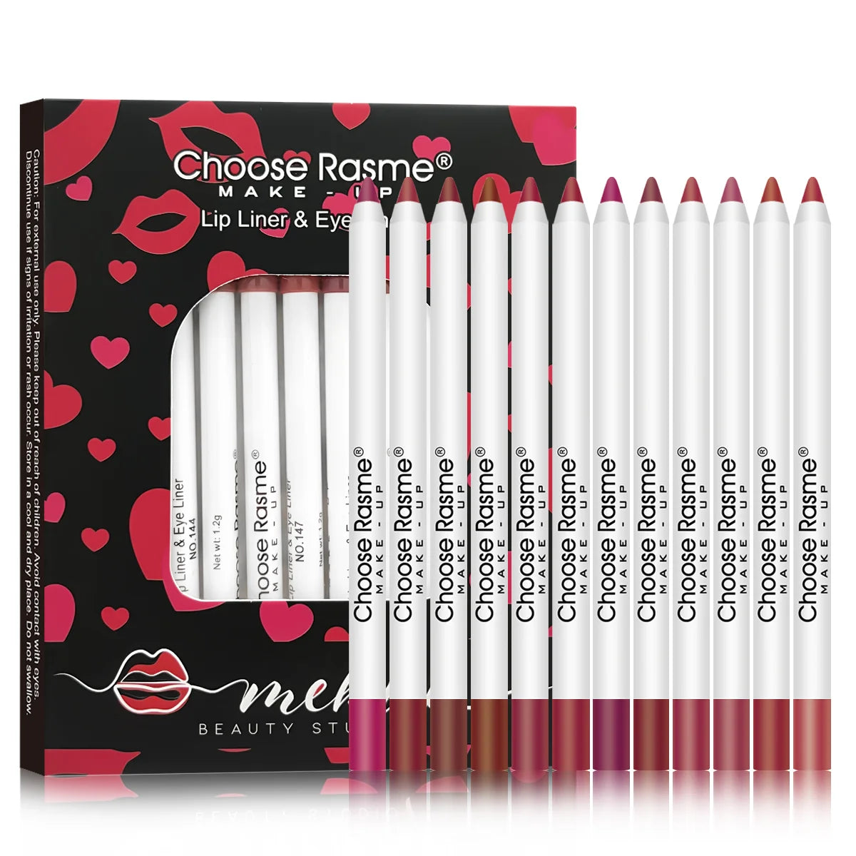 12-Color Waterproof Matte Lip Liner Pencil Set – Long-Lasting, Non-Stick, Sexy Lip Contour Makeup