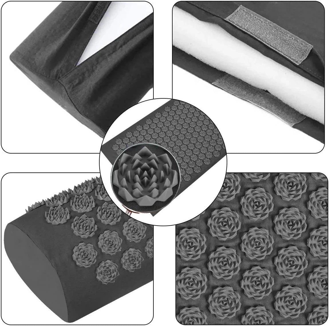 Acupressure Yoga Mat Set - Spiked Massage Cushion & Pillow for Relaxation, Foot Therapy, Fitness & Pilates