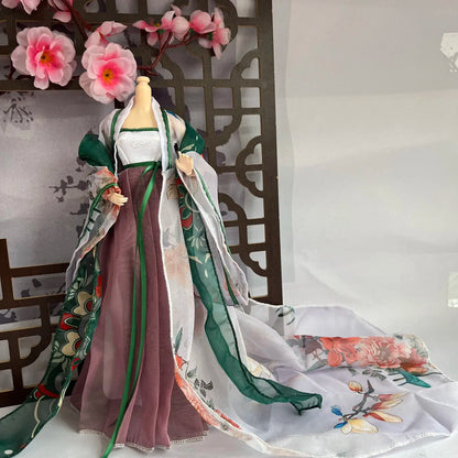 Fashion 1/6 Doll Clothes Set – 30cm Male & Female BJD Antique Couple Hanfu Outfit, Doll Accessories (No Doll)