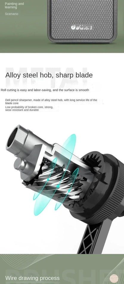 Adjustable Hand Crank Pencil Sharpener – Long-Lasting Blade Table Stationery Sharpener