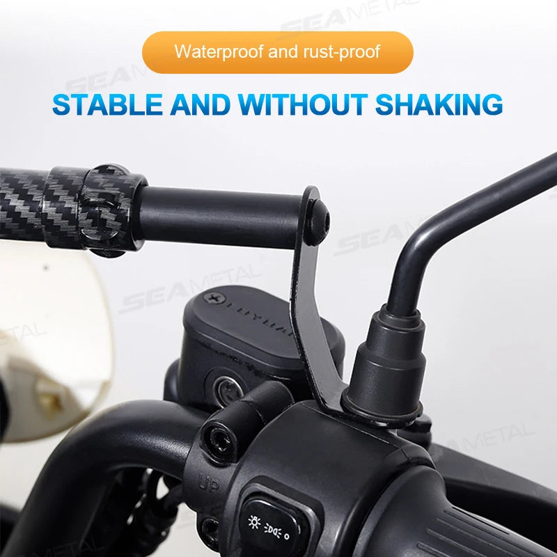 SEAMETAL Motorcycle Handlebar Extension & Phone Holder – Carbon Fiber Balance Bar for Electric Vehicles