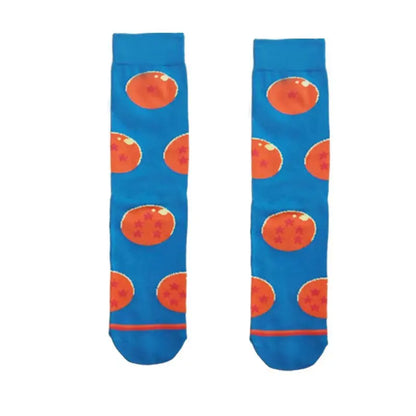 Men’s Dragon Ball Anime Mid Tube Socks - Bandai Cartoon Character Cotton Crew Socks