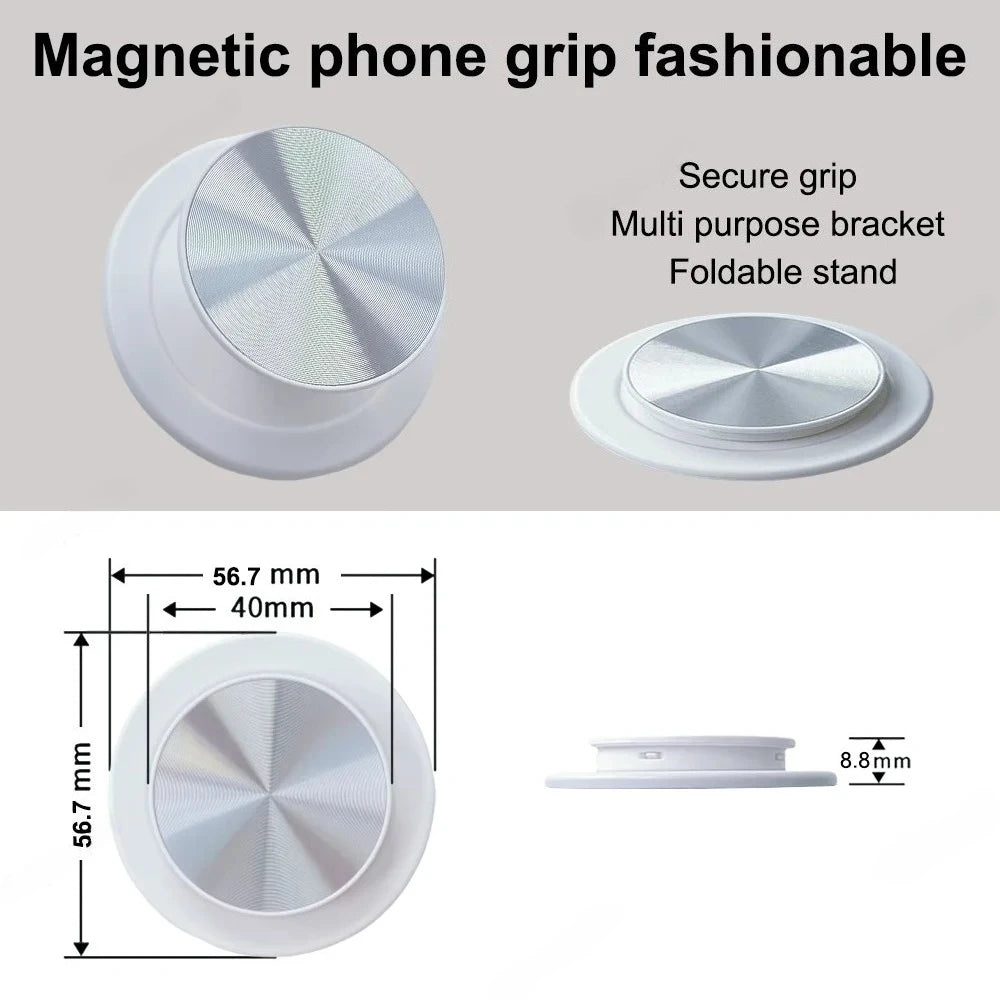 Magnetic Foldable Phone Grip and Stand – N52 MagSafe-Compatible Finger Holder for iPhone 17 and Samsung Smartphones