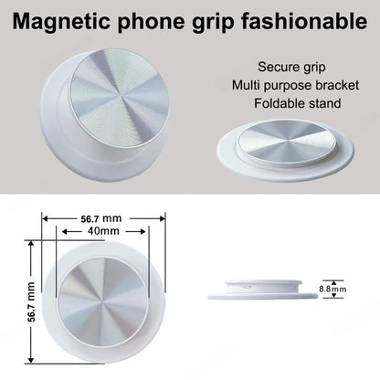 Magnetic Foldable Phone Grip and Stand – N52 MagSafe-Compatible Finger Holder for iPhone 17 and Samsung Smartphones