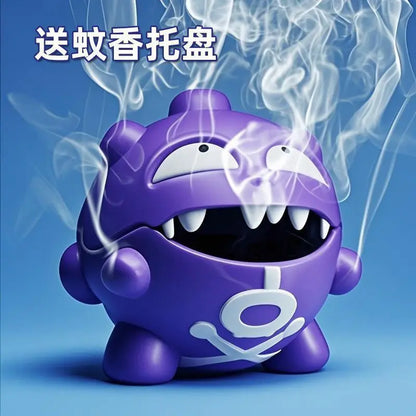 Cartoon Koffing & Gastly Mosquito Coil Tray – Cute Anime Incense Holder, Indoor Desktop & Car Decoration, Grimer Figure Toy