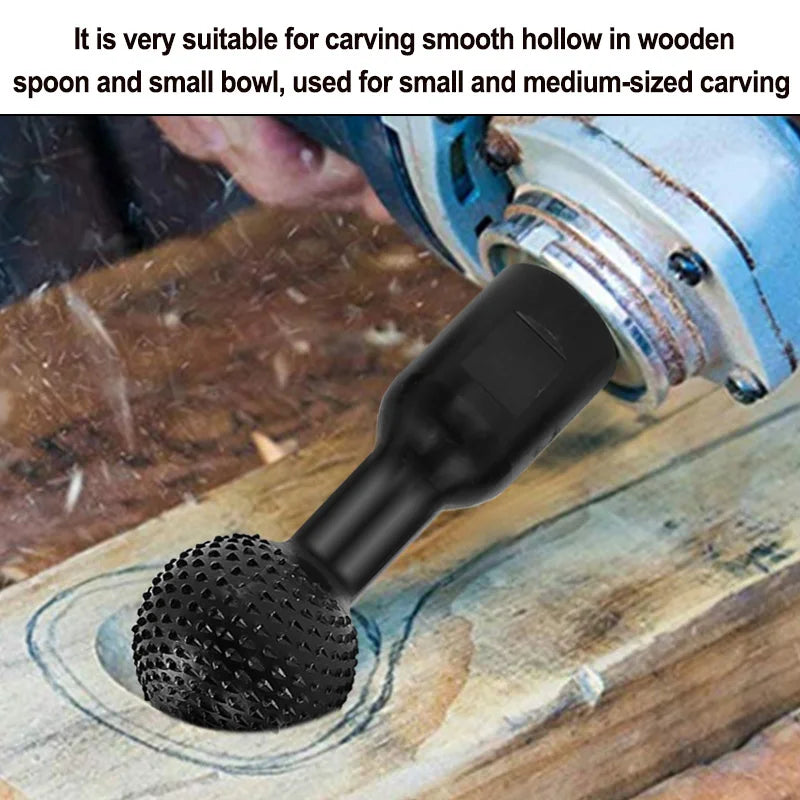 Angle Grinder Rotary File Carving Tools - Spherical Grinding Head, 12CM Sanding Wooden Trough Polishing Round Drilling Bits