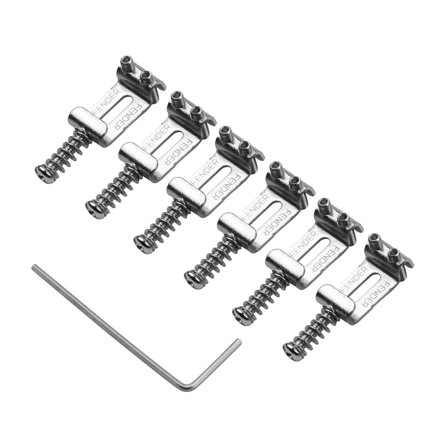 6PCS Roller Tremolo Bridge Saddles with Wrench – Zinc Alloy Upgrade for Fender Strat, Tele & ST Electric Guitars