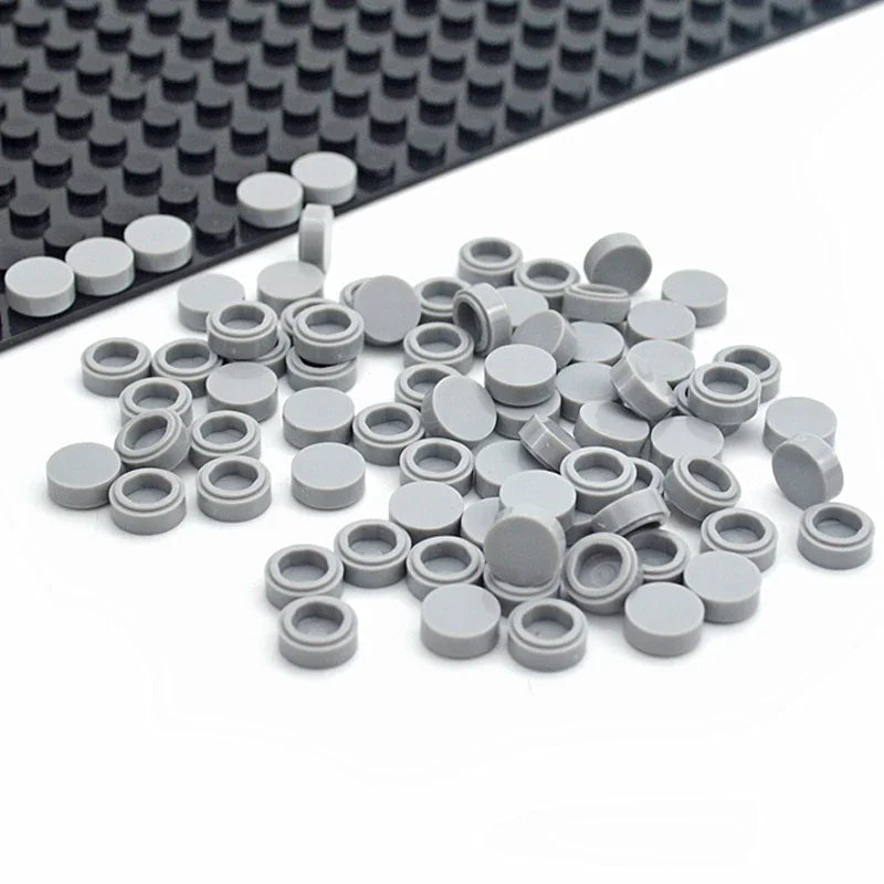 450PCS Round 1x1 Flat Stud Building Block Accessories – Colorful MOC-Compatible Creative Toy Parts Set for DIY Construction