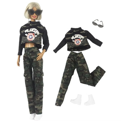 1:6 Scale Doll Clothes – Camouflage Outfit for 11.5-inch (30cm) Dolls, Many Styles, Gift for Girls