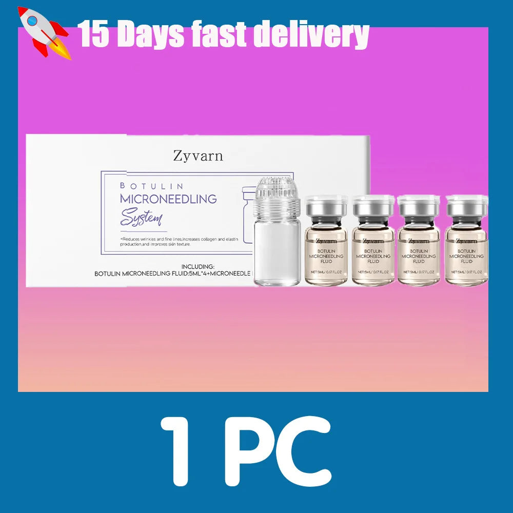 Korean Anti-Aging Microcrystalline Essence Set – Skin Renewal Serum 4×5ML with Facial Roller Beauty Skincare Treatment Kit