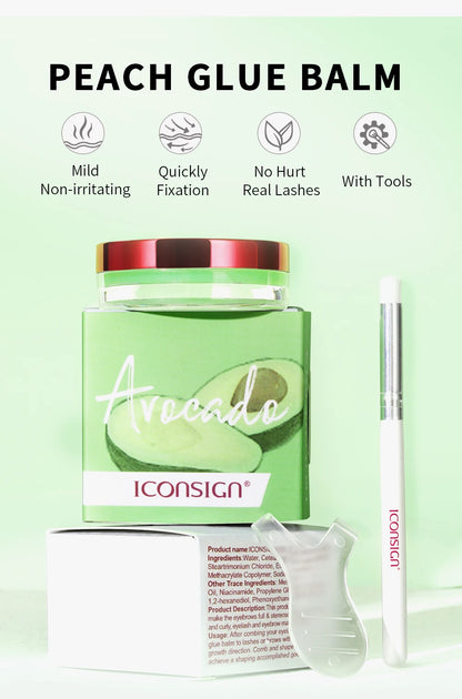 ICONSIGN Lash Glue Balm – Fast Fixing Eyelash & Brow Lifting, Waterproof Wax Beauty Makeup Tool