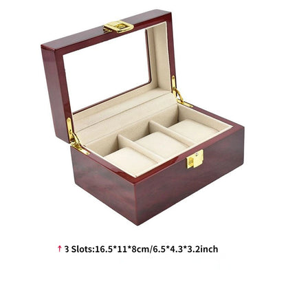 Luxury Wooden Watch Box Organizer – 1/2/3/5/6/10/12 Grid Slots Display Case for Men & Women Watches Jewelry