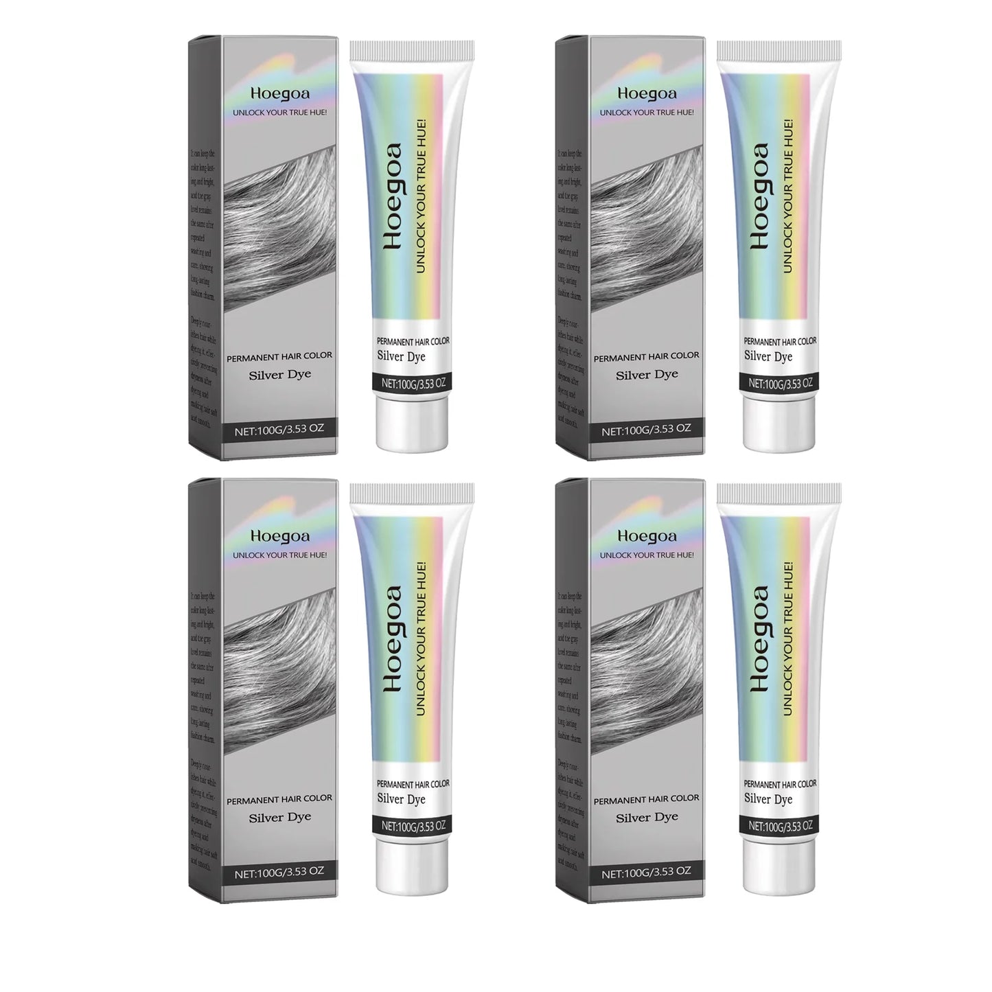 Gray Hair Dye Cream - Smoky Silver Gray Permanent Hair Color Wax for Women & Men