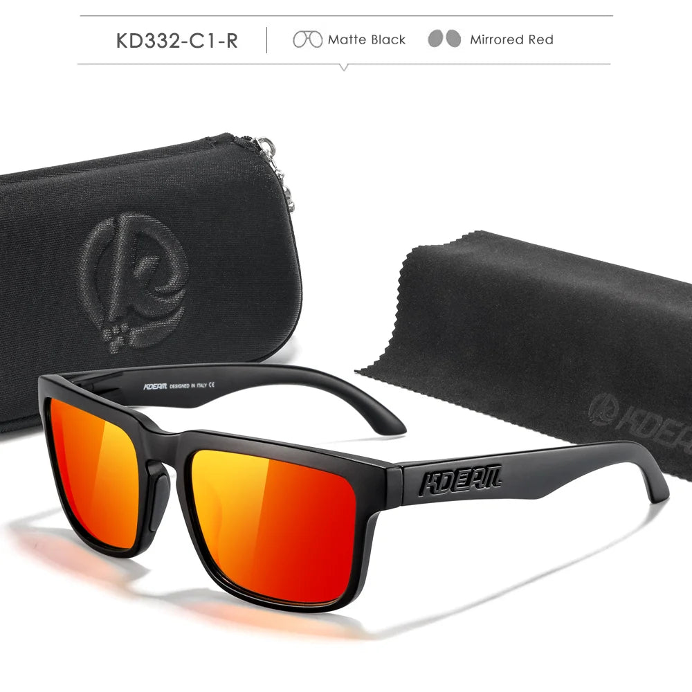 KDEAM Photochromic & Polarized Sunglasses - Category 3 Polarization, Unique Frame Surface Eyewear for Men & Women with Case