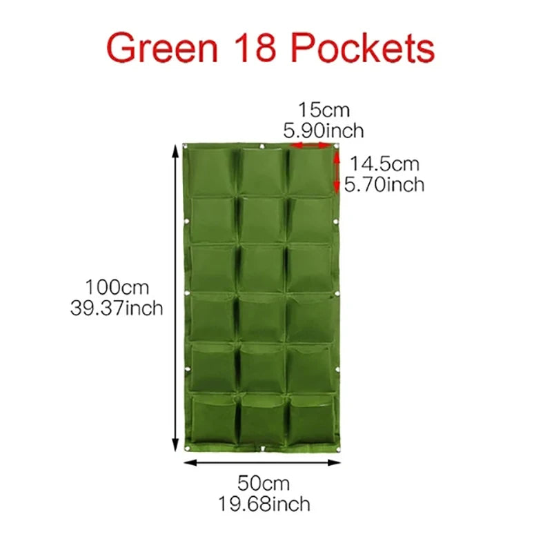 Wall Hanging Planting Bag – Multi-Pocket Vertical Garden Planter for Vegetables, Flowers, and Bonsai