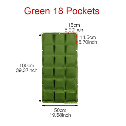 Wall Hanging Planting Bag – Multi-Pocket Vertical Garden Planter for Vegetables, Flowers, and Bonsai