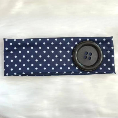 Y2K Vintage Polka Dot Headband - Trendy Button Hairband for Women, Cute Casual, Sports, and Yoga Accessories