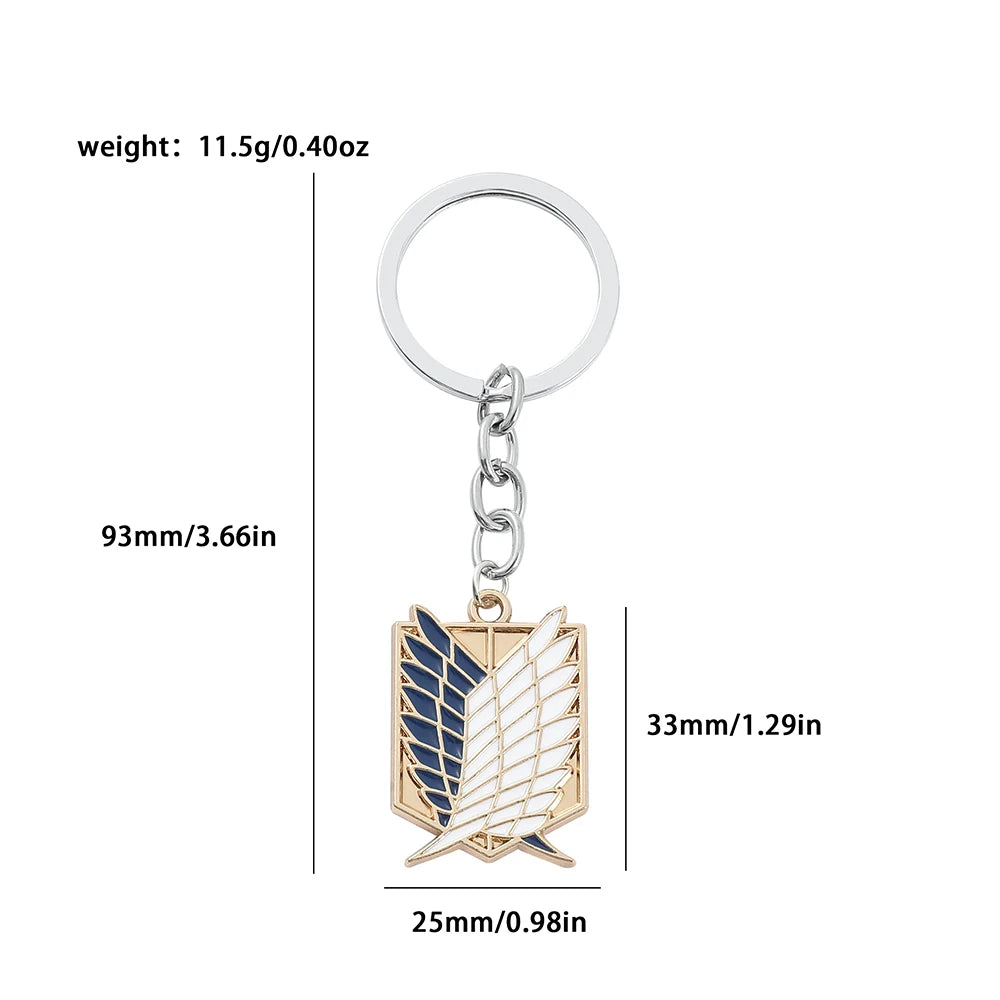 Attack on Titan Enamel Keychain - Anime Metal Pendant Badge Charm for Men & Women, Fan Gift Accessory
