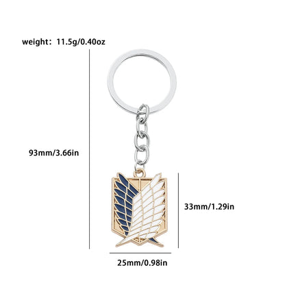 Attack on Titan Enamel Keychain - Anime Metal Pendant Badge Charm for Men & Women, Fan Gift Accessory