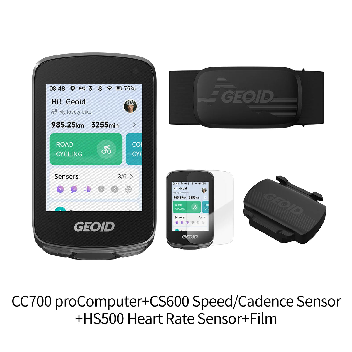 GEOID CC700/PRO Bike Computer - Wireless Color Screen Cycling Speedometer with ANT+, WiFi, IPX7 Waterproof & Odometer
