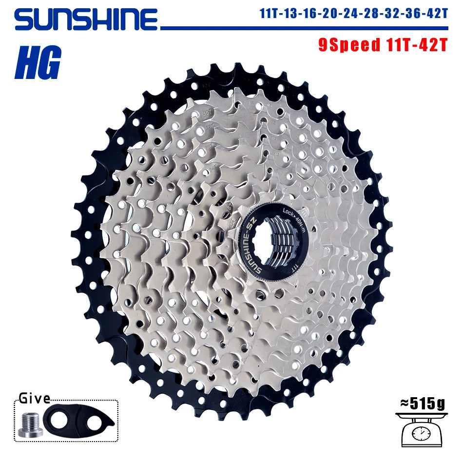 SUNSHINE Bicycle Cassette 8-12 Speed Freewheel - 32T to 52T Sprocket for Shimano/SRAM HG Flywheel