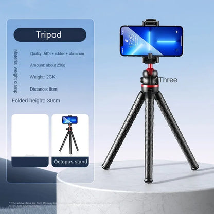 BSLIUFANG 2025 Flexible Octopus Tripod – 2-in-1 Phone & Camera Tripod with Side Cold Shoe & 1/4'' Screw for DSLR, Smartphone