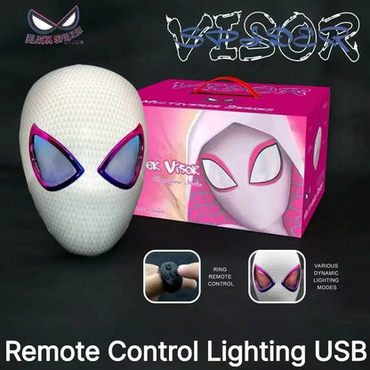 Miles Spider-Man 1:1 Electronic Mask - Moving Glowing Eyes with Ring Control for Cosplay & Collectors