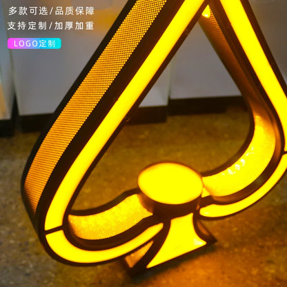 Luminous Spade A Champagne Bottle Display Stand – Rechargeable Wrought Iron VIP Bar Display Base