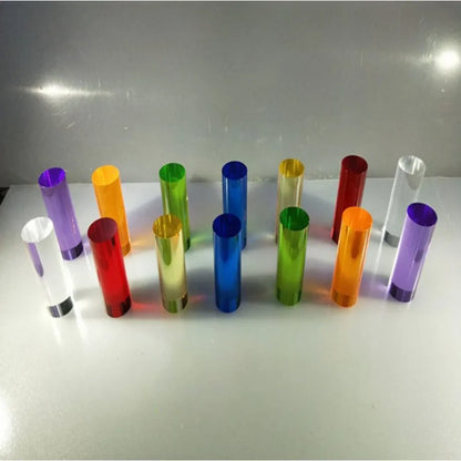 30-Piece Acrylic Dowel Rod Set - 76mm Clear Colorful Light Board Sticks for Kids