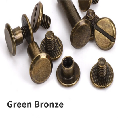 10 Sets Leather Craft Metal Rivets – Double Curved Head Screws for Belts, Straps, Luggage & DIY Projects