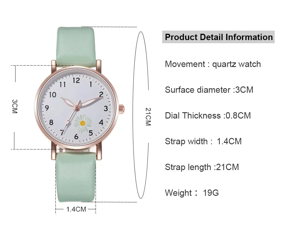 Luxury Women's Luminous Watch - Retro Quartz Wristwatch with Backlight and Leather Strap, Montre Femme