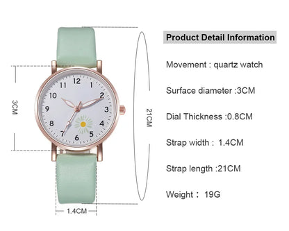 Luxury Women's Luminous Watch - Retro Quartz Wristwatch with Backlight and Leather Strap, Montre Femme