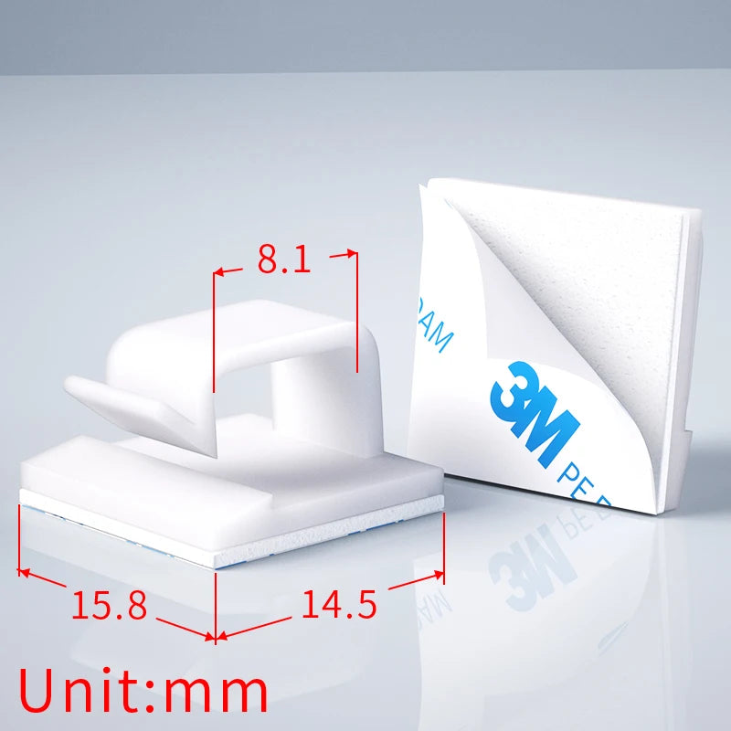 20/50/100PCS Transparent Adhesive Cable Clamps – Organizer Clamps for Office & Home Use
