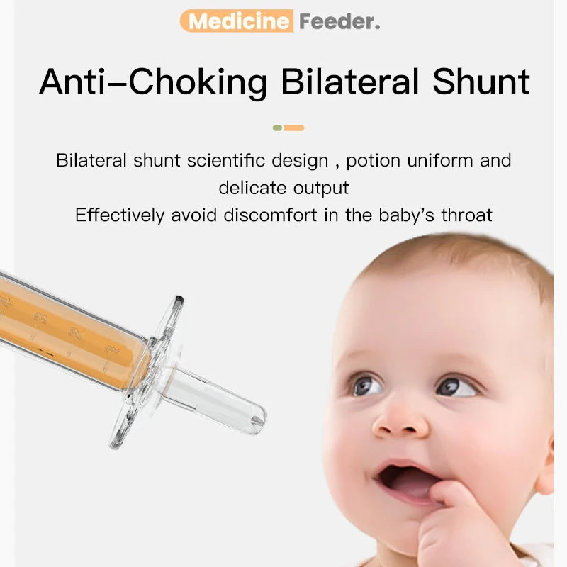 5ml Baby Medicine Feeder Syringe - Silicone Pacifier Dispenser for Infant Liquid Medicine and Feeding