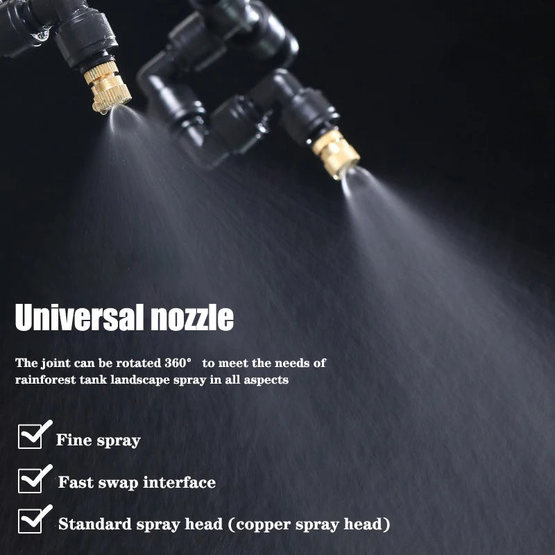 WiFi Automatic Rainforest Mist Sprayer System Kit – Smart Irrigation Timer Humidifier for Reptile Terrarium & Plant Care