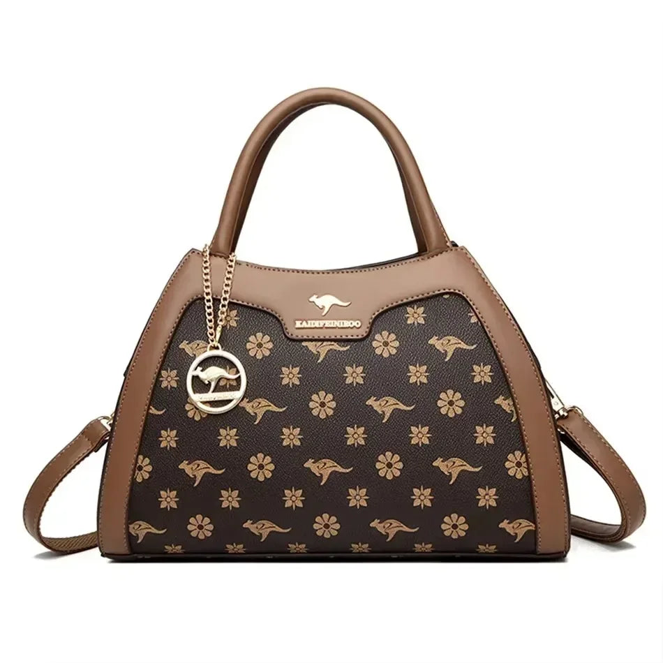 Luxury Fashion Print Women’s Handbag – Large Capacity Soft Leather Shoulder & Crossbody Designer Purse