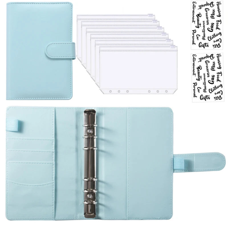 2024 A6 PU Leather Budget Binder Set – Cash Envelopes System with Binder Pockets for Money, Budget Saving & Bill Organizer