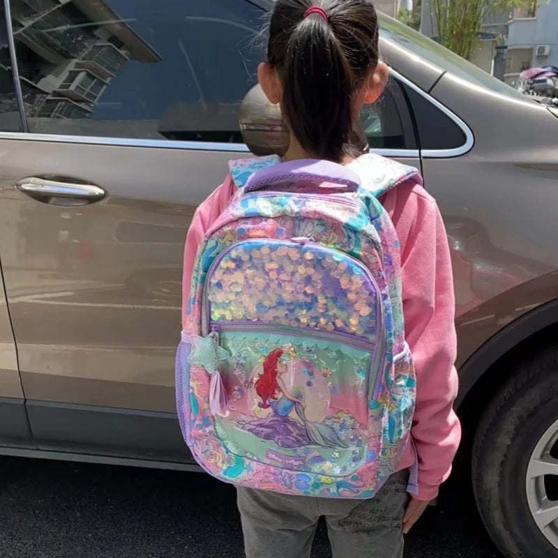 Genuine Disney Australia Smiggle Mermaid School Bag - Includes Pen Case, Lunch Bag, and Backpack, Ideal Gift for Children