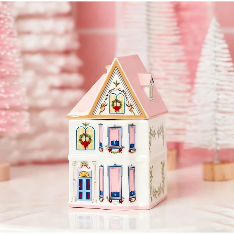 Christmas Holiday Village Spice House Set – Mini 6cm Home Decor for Kitchen, Spices & Tabletop Xmas Ornaments